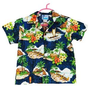 RJC Hawaiian Shirt Made in‎ Hawaii Boys 5 Tropical Aloha Vacation Beach Resort